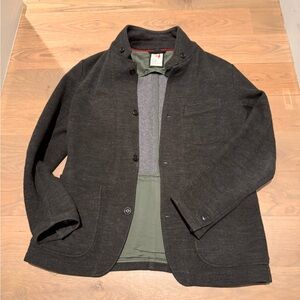 Relwen Melton Knit Trap Blazer Charcoal Large